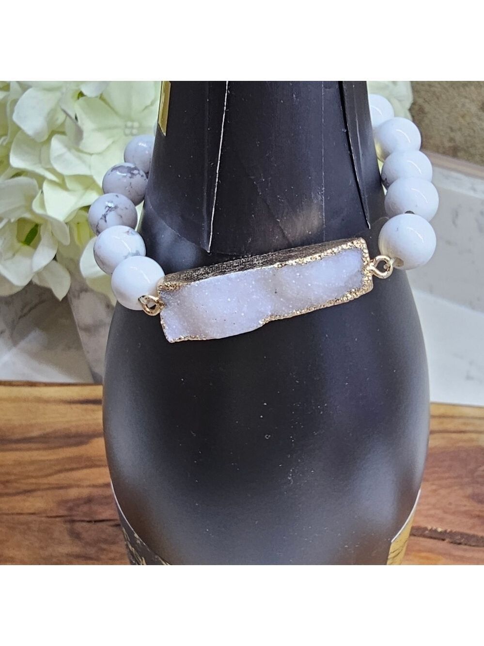 Druzy Dreams Stack Bracelets Set In White - Picture 4 of 7